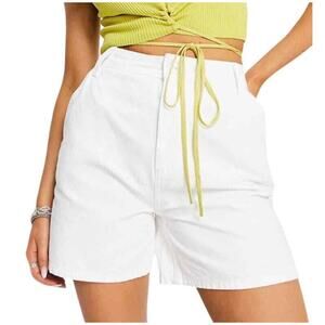 New ASOS NORDSTROM Women's White Longline Casual Shorts Size 8
